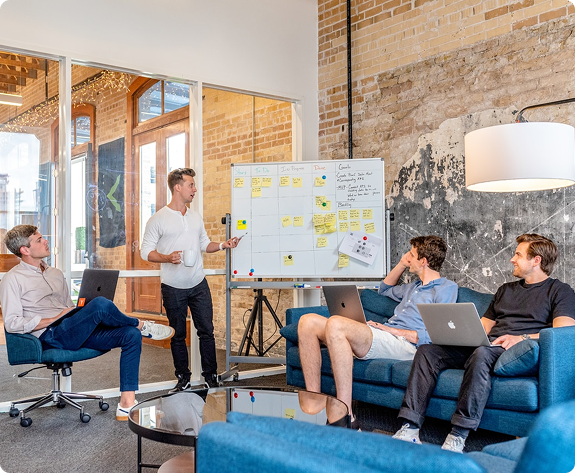 Team collaboration in office